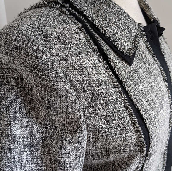JONES NY Grey Tweed Raw Hem Suit Jacket 10P - Picture 9 of 10